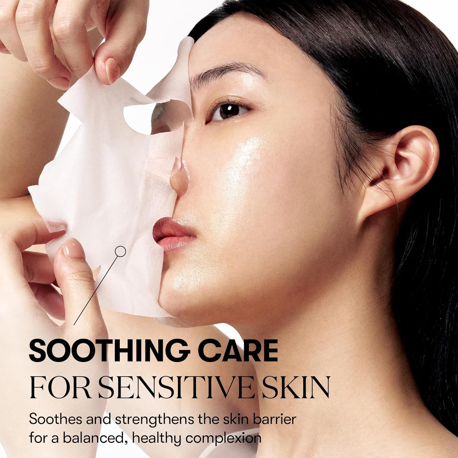 Korean Skin Care CICA Daily Soothing Mask with Centella Asiatica and Hyaluronic Acid, moisturizing facial mask for calm and glow