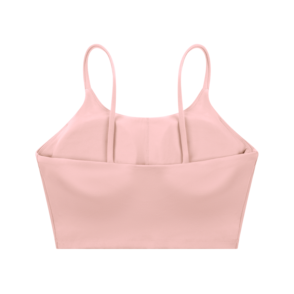 ODMPOD spaghetti strap yoga sports bra with thin straps and supportive fit, suitable for active workouts and yoga sessions.