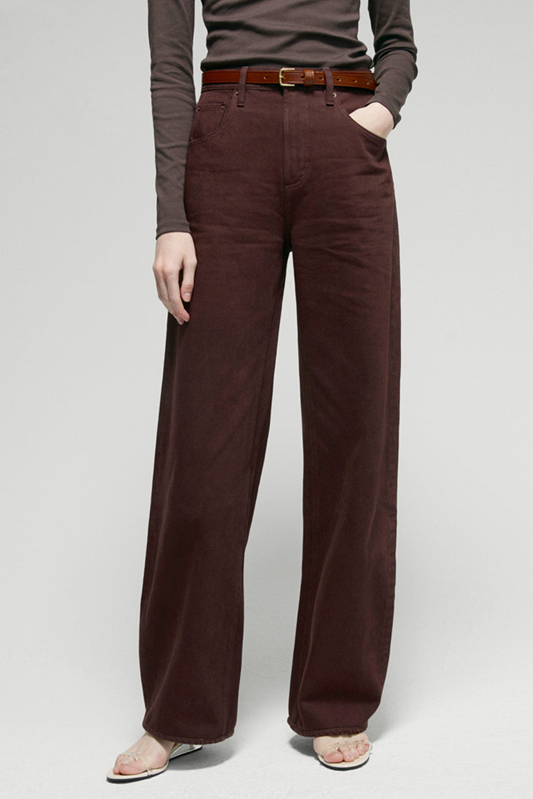 Hey Joanie Slope Curve Jeans in denim, showing front view with high-rise fit and classic five-pocket design.