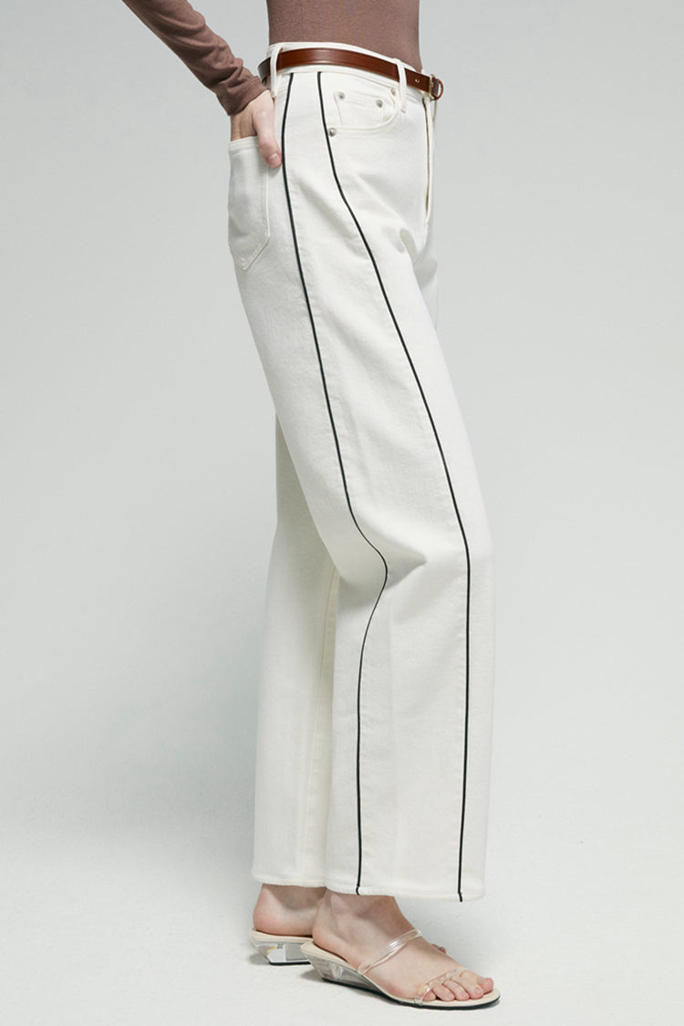 Hey Joanie Crush Curve ankle jeans in denim, slim fit with high-rise waist and distressed detailing, shown on a model.