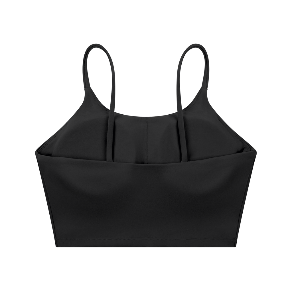 ODMPOD spaghetti strap yoga sports bra with thin straps and supportive fit, ideal for active wear and workout sessions.