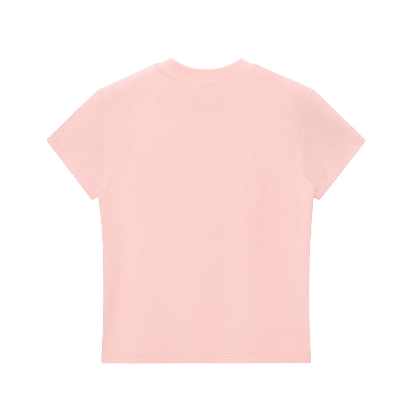 ODMPOD Essential Bodycon Crewneck T-Shirt in soft fabric, shown in a fitted, casual style with short sleeves and classic crew neckline.