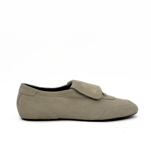 Amie Rafa Chelley suede sneakers showing beige shoes with white soles and laces, casual footwear for everyday wear