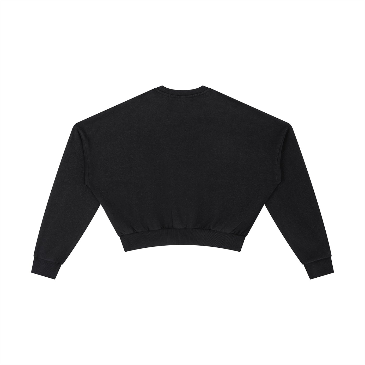 Vintage washed cropped sweatshirt by ODMPOD, showing a relaxed fit with faded fabric and casual style.