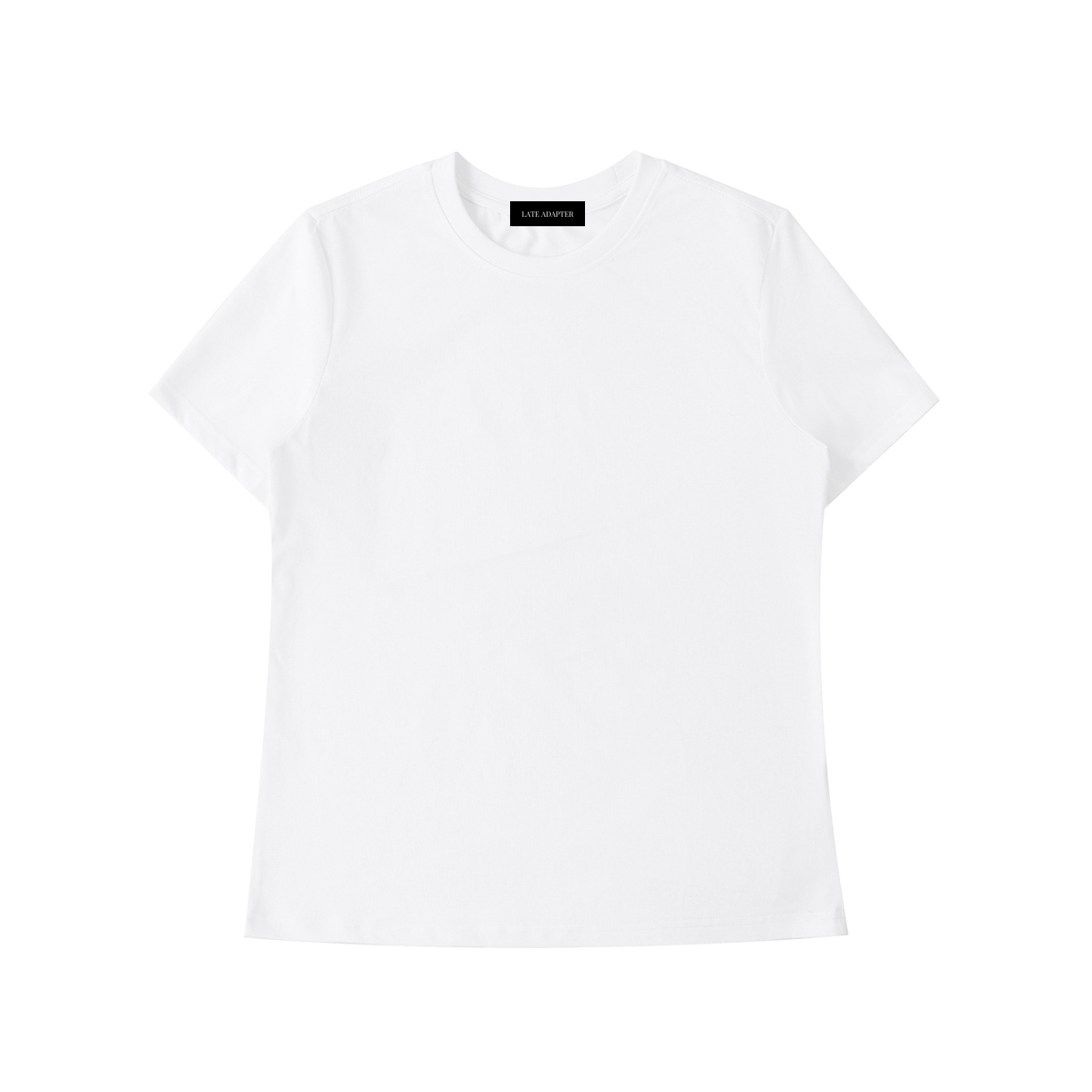 ODMPOD Essential Standard Shoulder T-Shirt in neutral color, featuring a classic crew neck and short sleeves, casual fit.