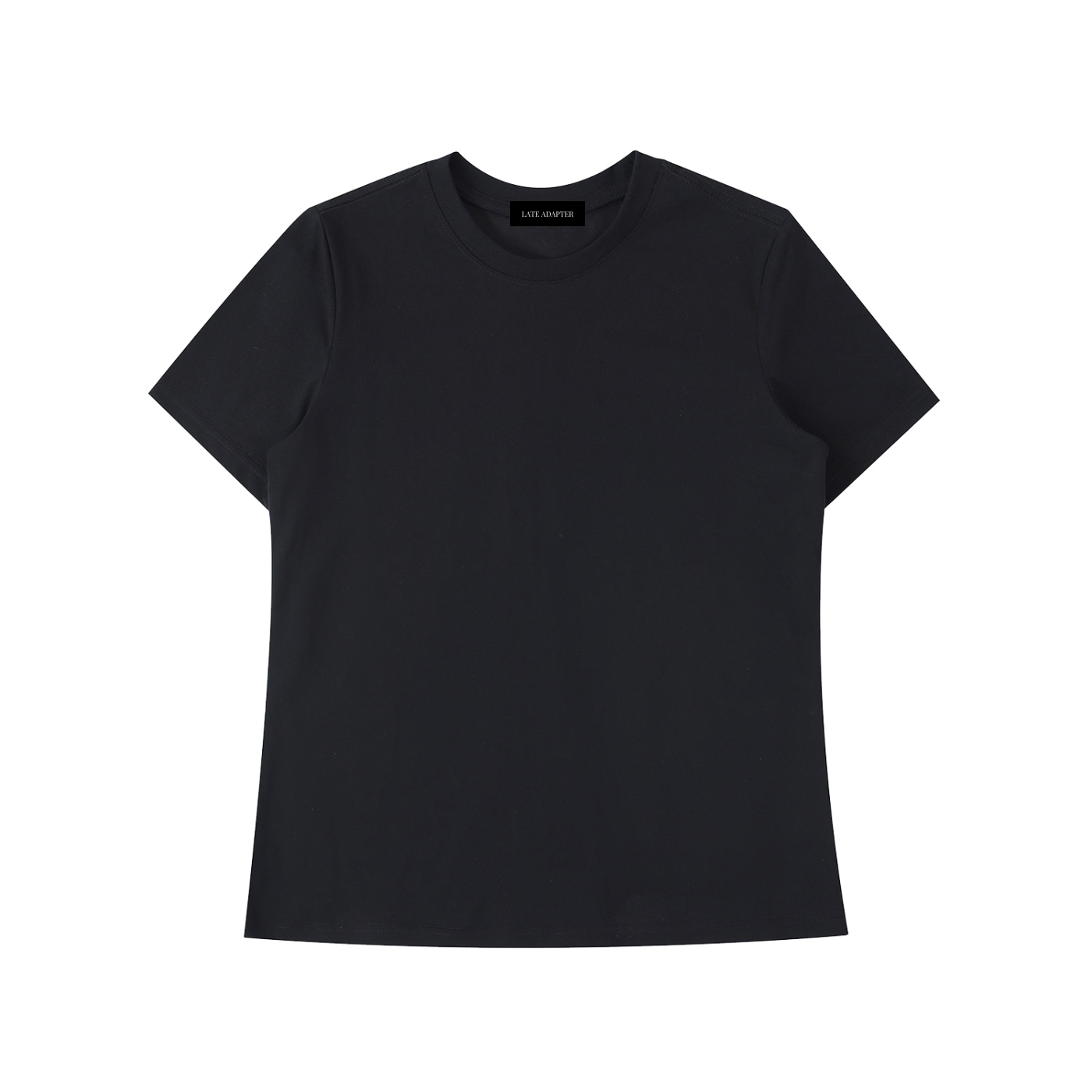 ODMPOD Essential Standard Shoulder T-Shirt, plain white cotton tee with classic crew neck and short sleeves, front view.