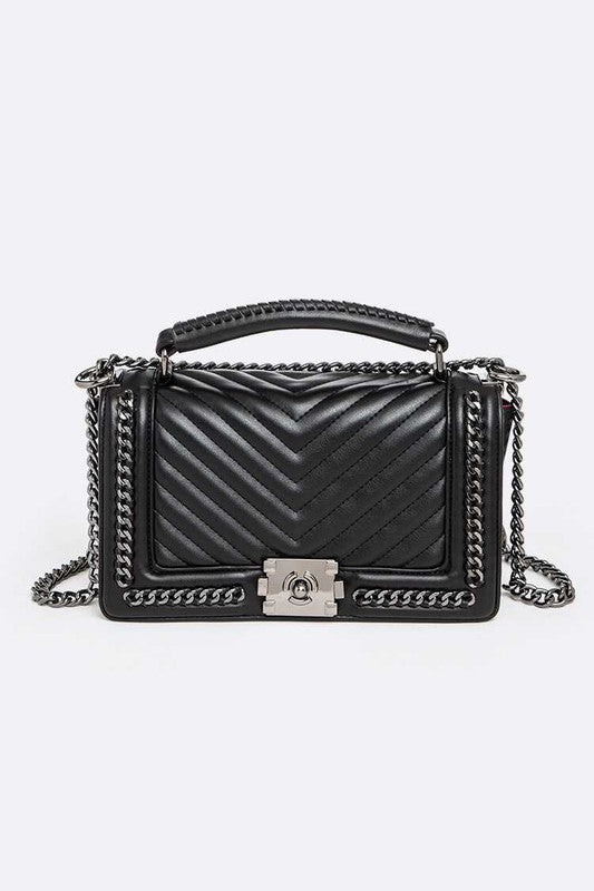 Quilted fashion shoulder handbag with stylish design and gold-tone hardware, perfect for everyday use.