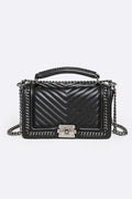 Quilted fashion shoulder handbag with stylish design and gold-tone hardware, perfect for everyday use.