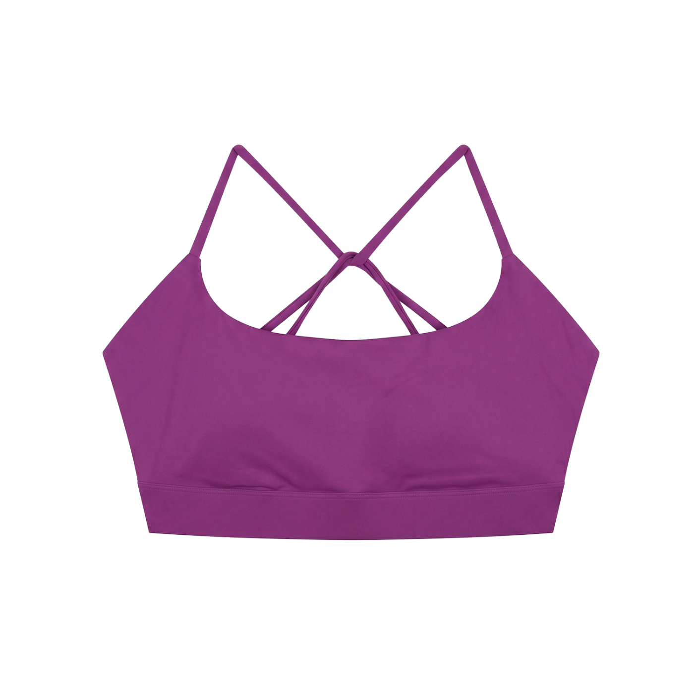 ODMPOD strappy criss-cross yoga sports bra with supportive design and adjustable straps, shown on a white background.