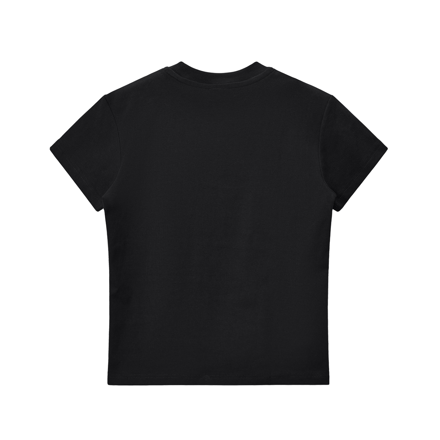 ODMPOD Essential Bodycon Crewneck T-Shirt in soft fabric, fitted design, with long sleeves and crew neckline.