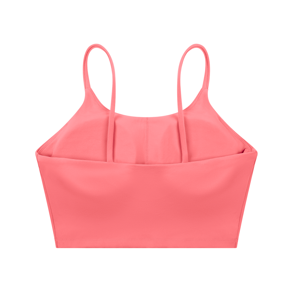 ODMPOD spaghetti strap yoga sports bra with sleek design and comfortable fit, perfect for active exercise and yoga workouts.