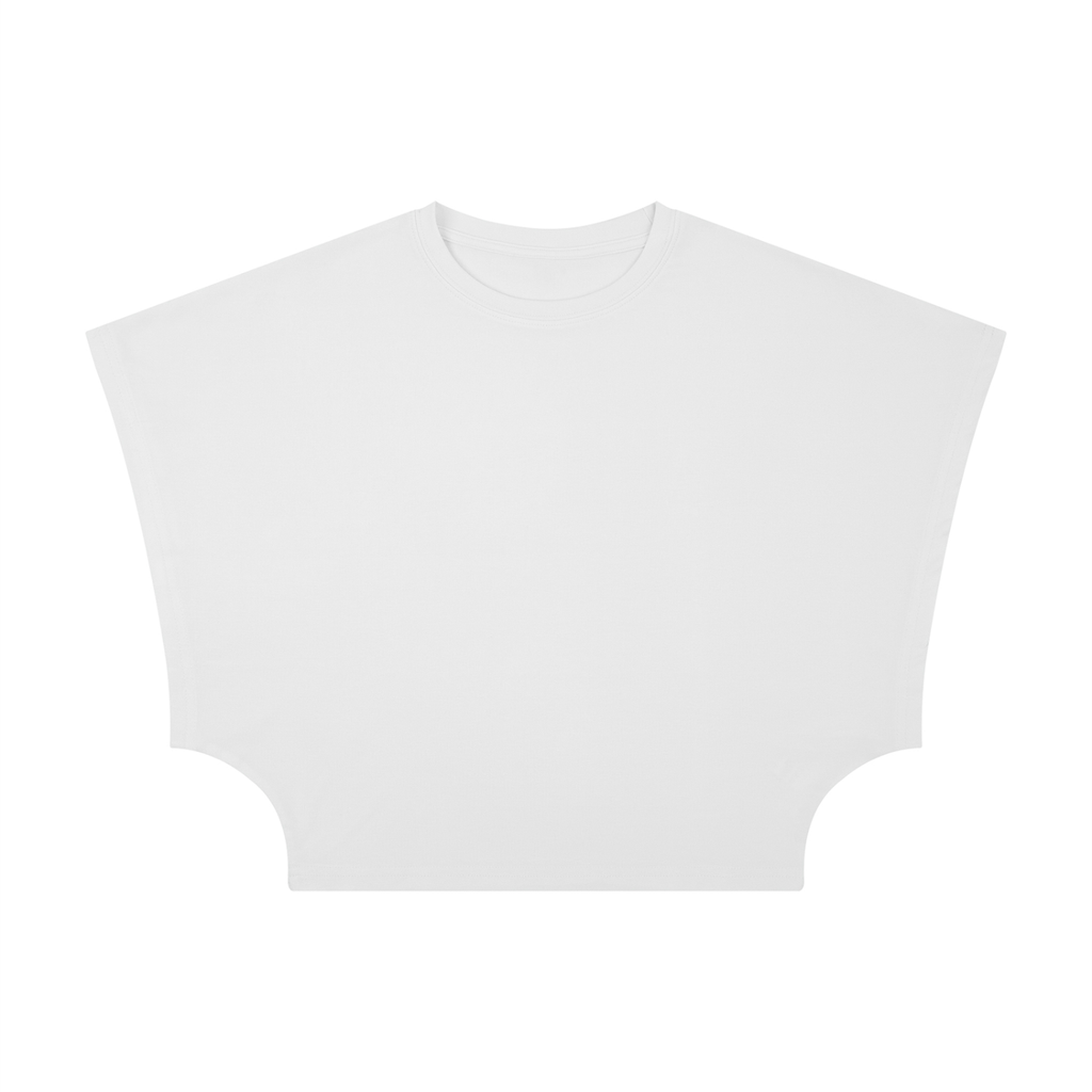 ODMPOD cropped dolman T-shirt, lightweight and relaxed fit, shown in soft fabric with short sleeves and casual style.