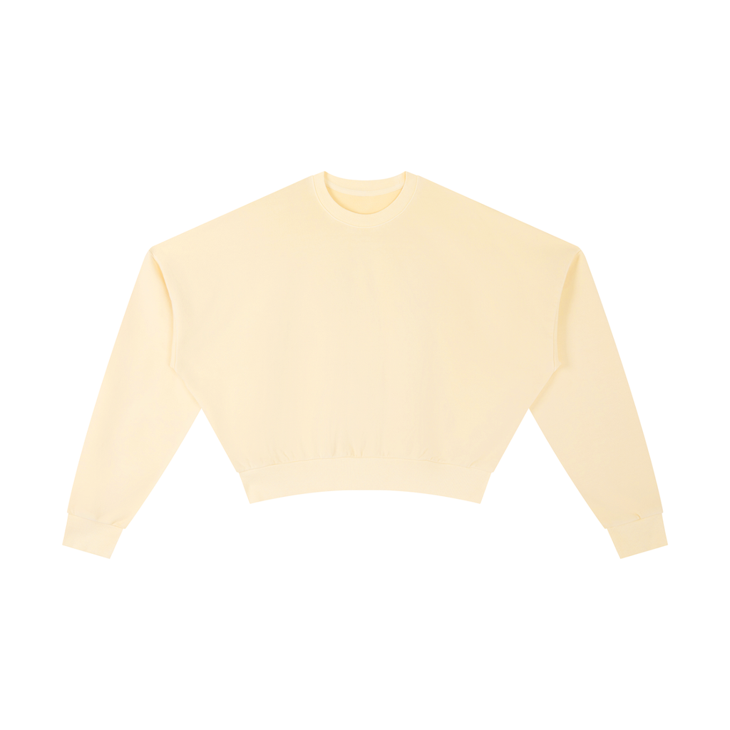 Vintage washed cropped sweatshirt by ODMPOD featuring a relaxed fit, soft fabric, and trendy distressed details.