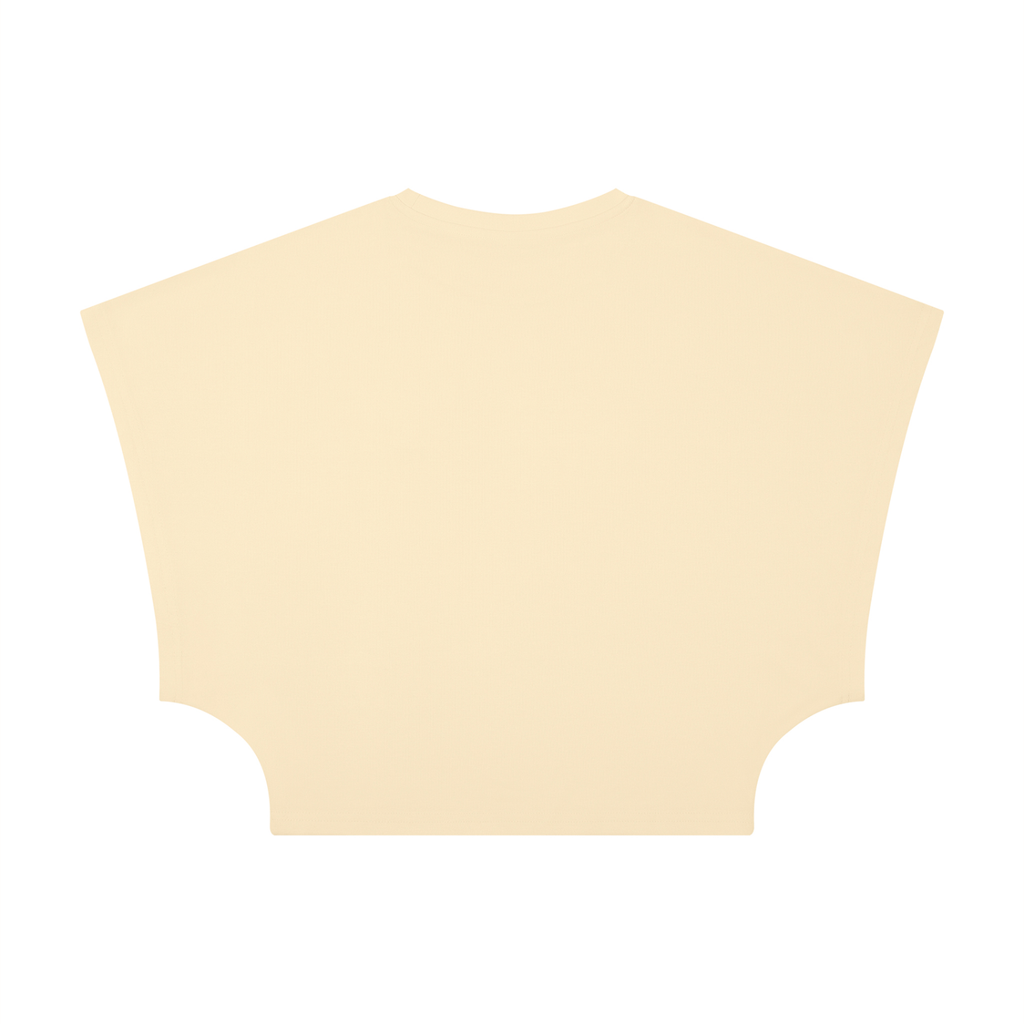 ODMPOD cropped dolman T-shirt featuring a relaxed fit and short sleeves, shown in a stylish, casual design.
