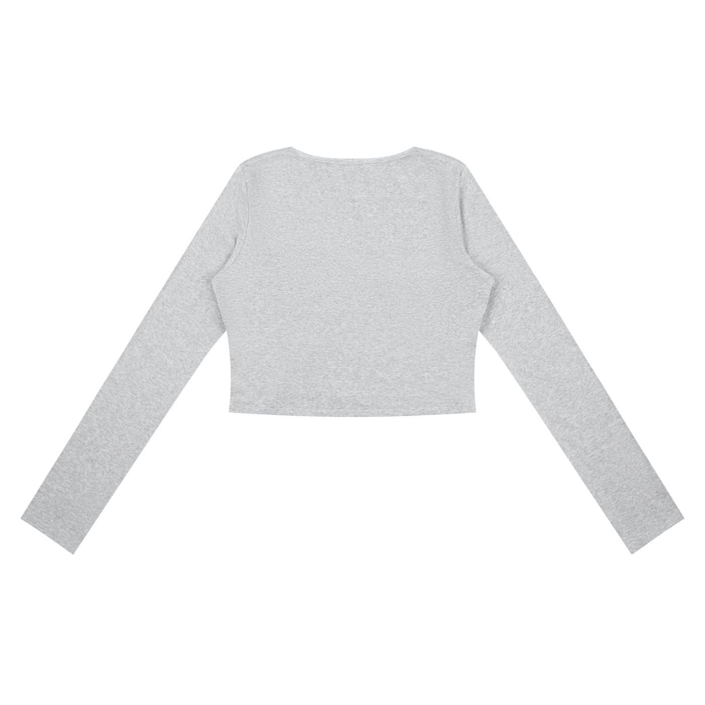 ODMPOD ruched long sleeve crop T-shirt in black, featuring fitted design and stylish ruching details on the sleeves.
