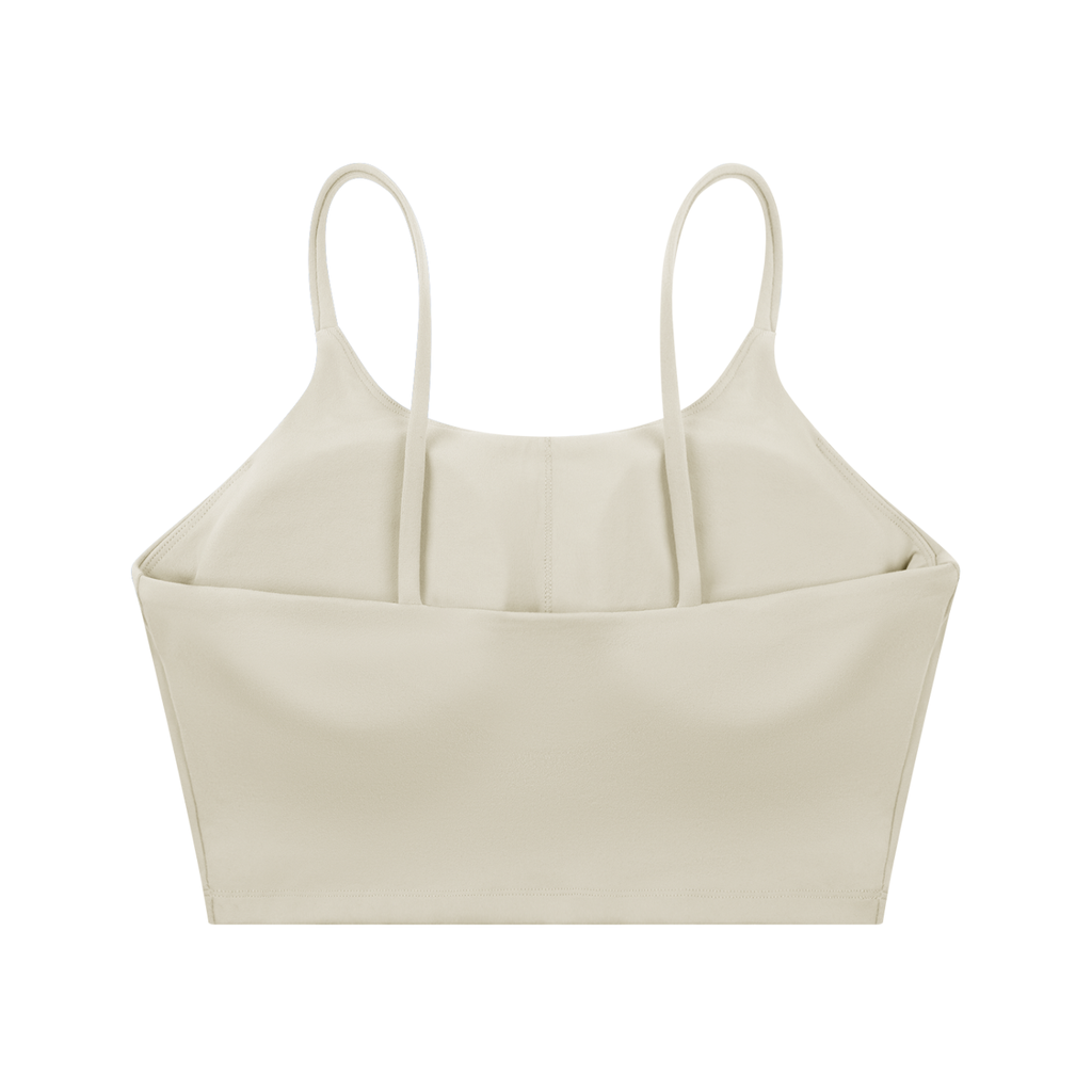 ODMPOD spaghetti strap yoga sports bra with thin straps and supportive design, perfect for active wear and exercise.