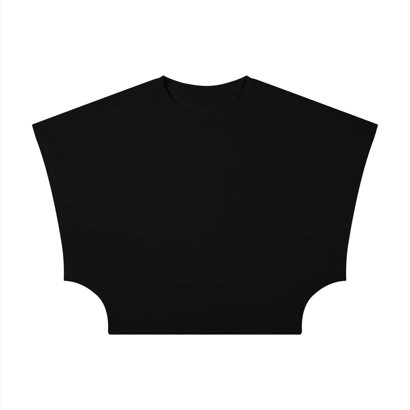 ODMPOD cropped dolman T-shirt featuring a relaxed fit and soft fabric, shown in a casual front view.