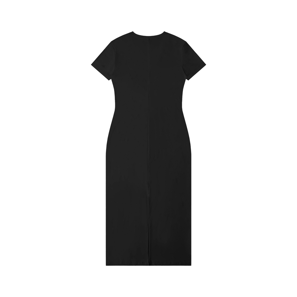 ODMPOD V-neck short sleeve maxi dress featuring a flowing fabric and elegant design, perfect for casual or semi-formal occasions.