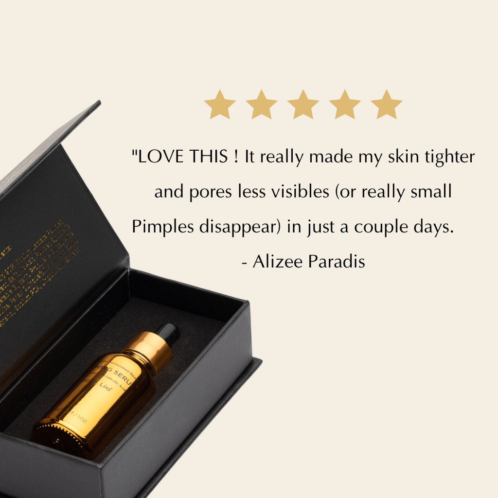EpiLynx pore refining and brightening skincare set with kojic acid, vegan, hypoallergenic, featuring cleanser and serum bottles.