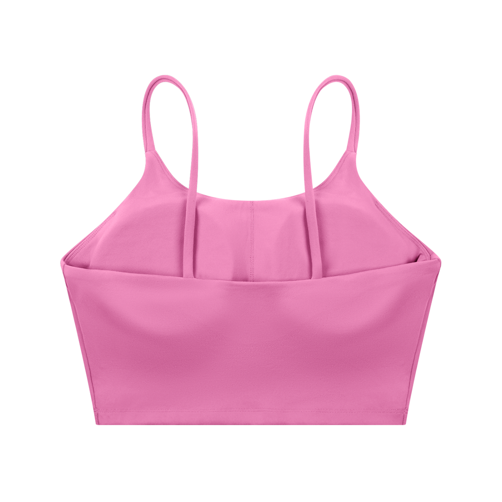 ODMPOD spaghetti strap yoga sports bra with thin straps and supportive fit, ideal for active wear and low-impact workouts.