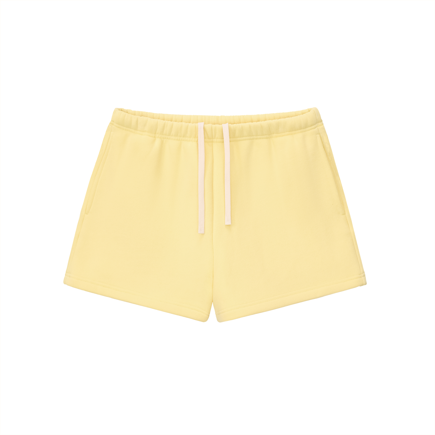 ODMPOD Essential fleece drawstring sweatshorts, navy blue, featuring elastic waistband and casual fit, perfect for relaxed wear.