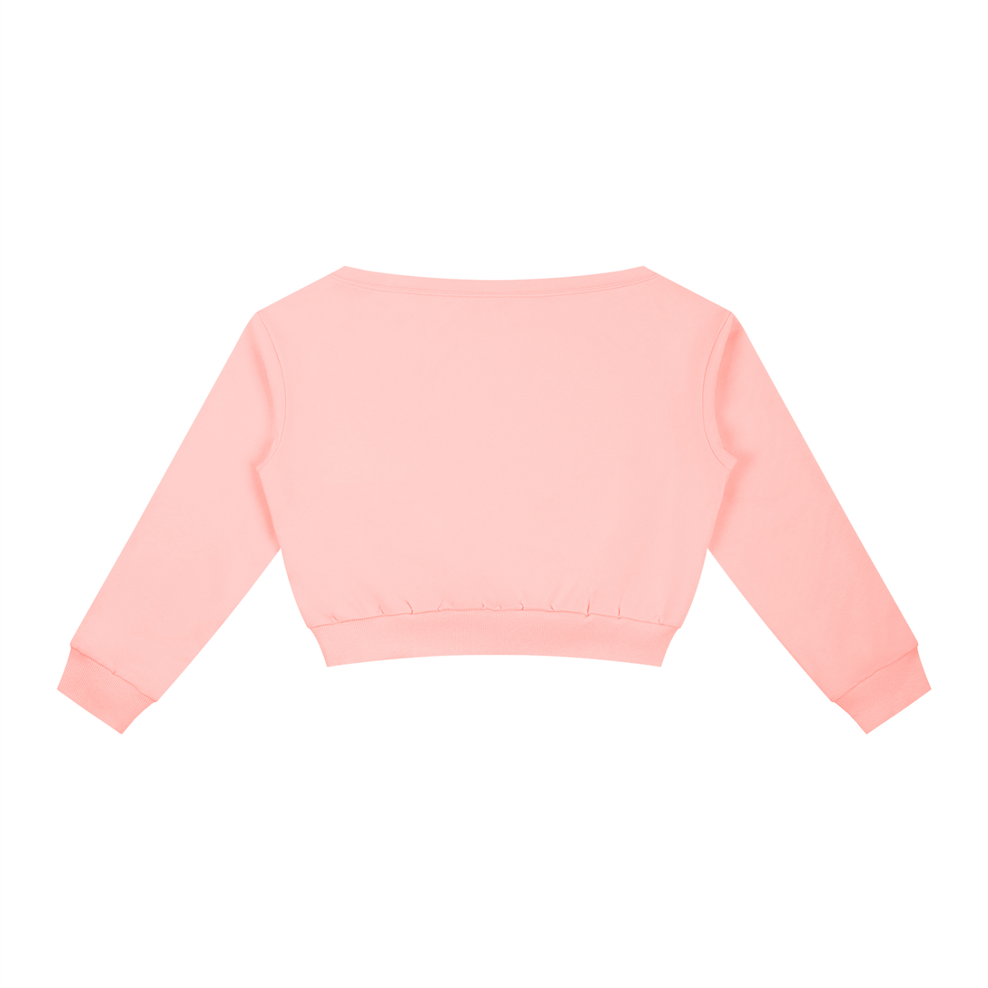 ODMPOD off-shoulder sweatshirt showing a relaxed fit with long sleeves and a wide neckline, casual and comfortable fashion style.