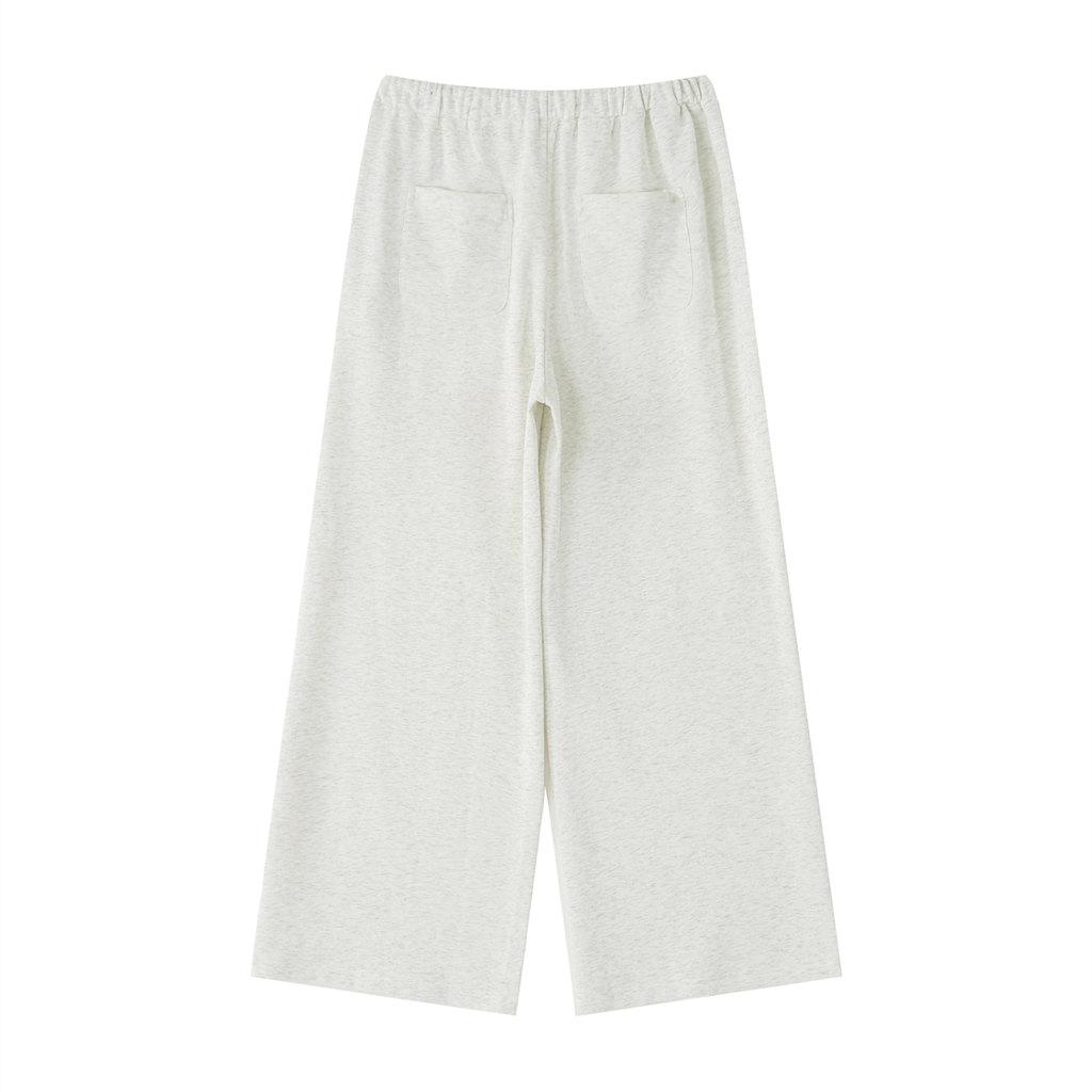 ODMPOD wide leg sweatpants shown in soft fabric with a relaxed fit and elastic waistband, perfect for comfortable casual wear.