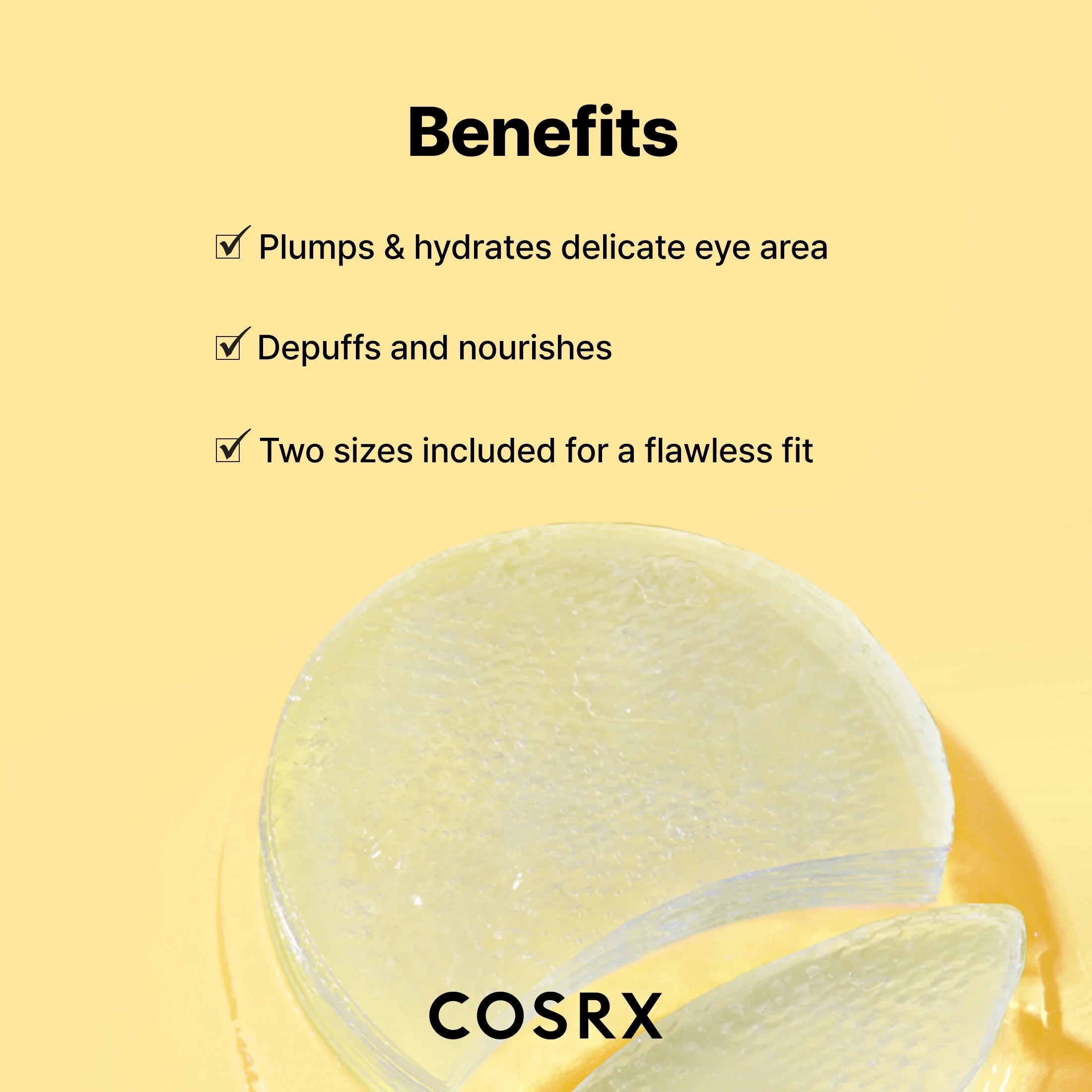Korean Skin Care Advanced Snail Hydrogel Eye Patches, 60 patches in a clear container, designed for under-eye hydration and soothing.