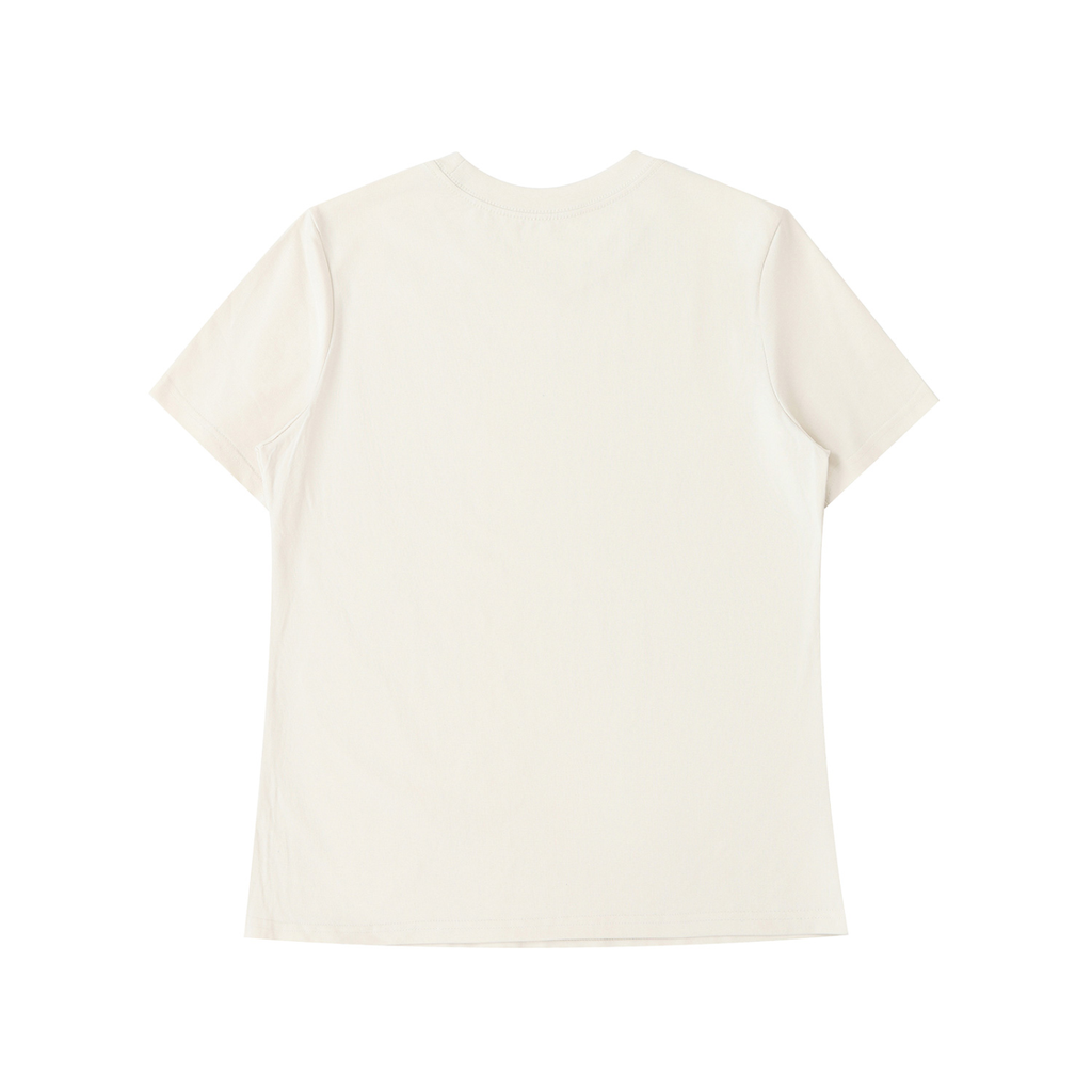 ODMPOD Essential Standard Shoulder T-Shirt, plain white cotton tee with a crew neck and short sleeves, modern casual style.