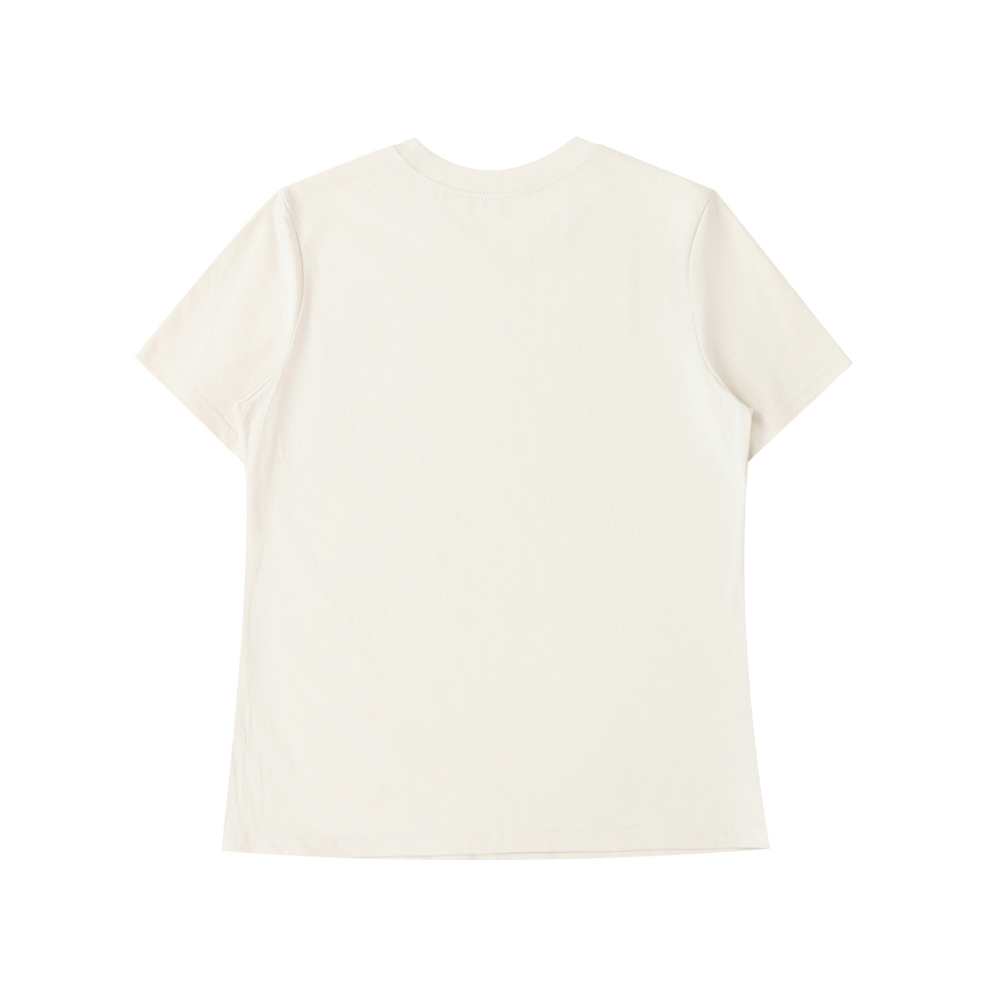 ODMPOD Essential Standard Shoulder T-Shirt, plain white cotton tee with a crew neck and short sleeves, modern casual style.