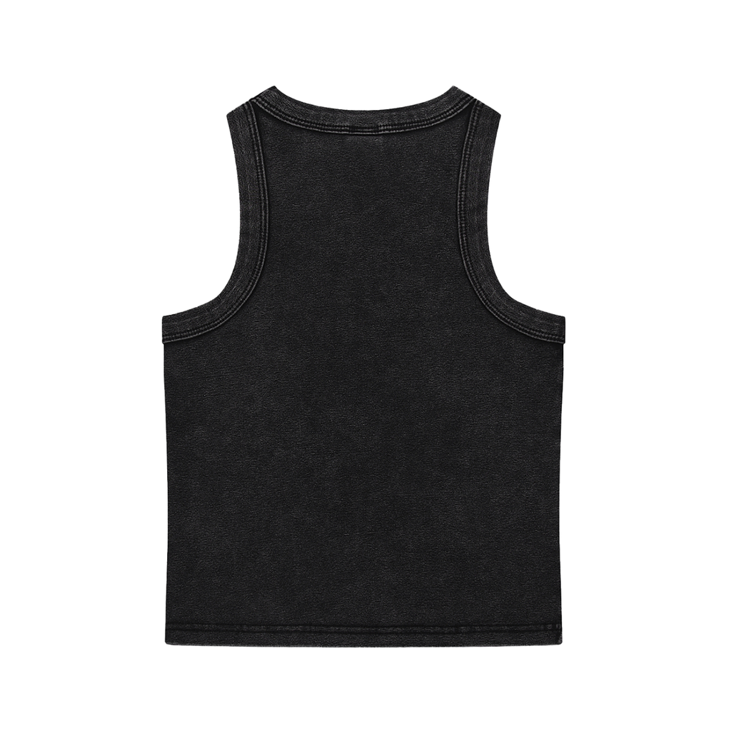 ODMPOD snow washed tank top featuring a relaxed fit and soft, faded fabric, perfect for casual summer wear.