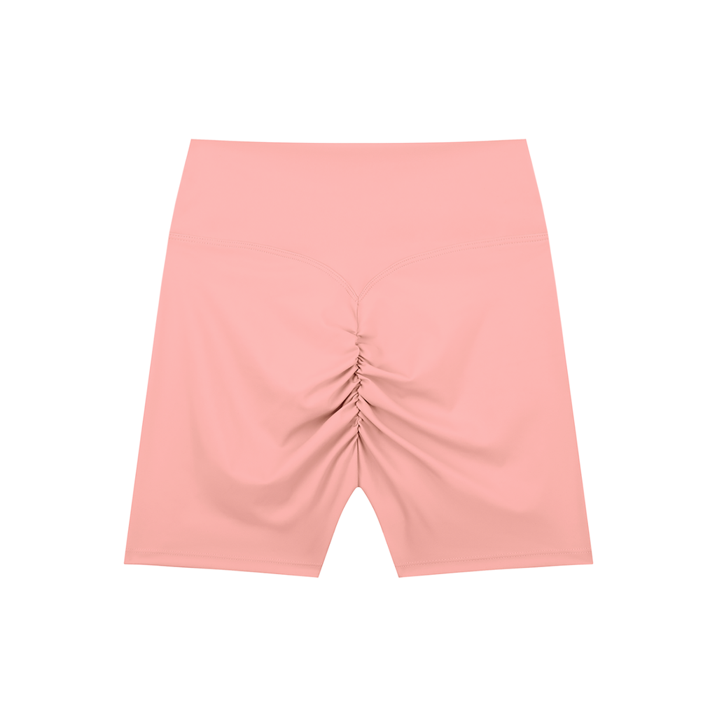 Odmpod high-waisted blend biker shorts displayed on a model, showing a snug fit and comfortable stretch fabric.