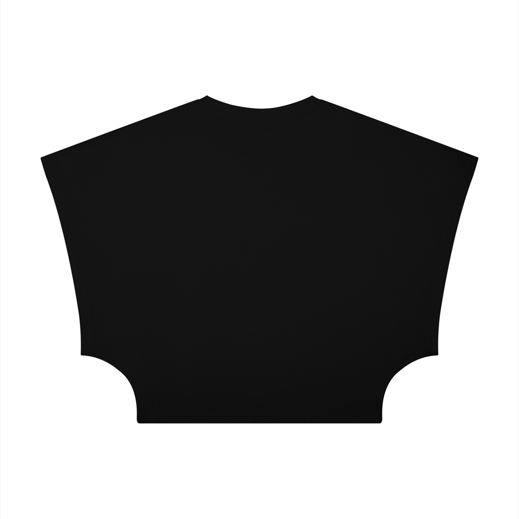 ODMPOD cropped dolman T-shirt featuring a relaxed fit and short sleeves, shown in a casual, stylish design.
