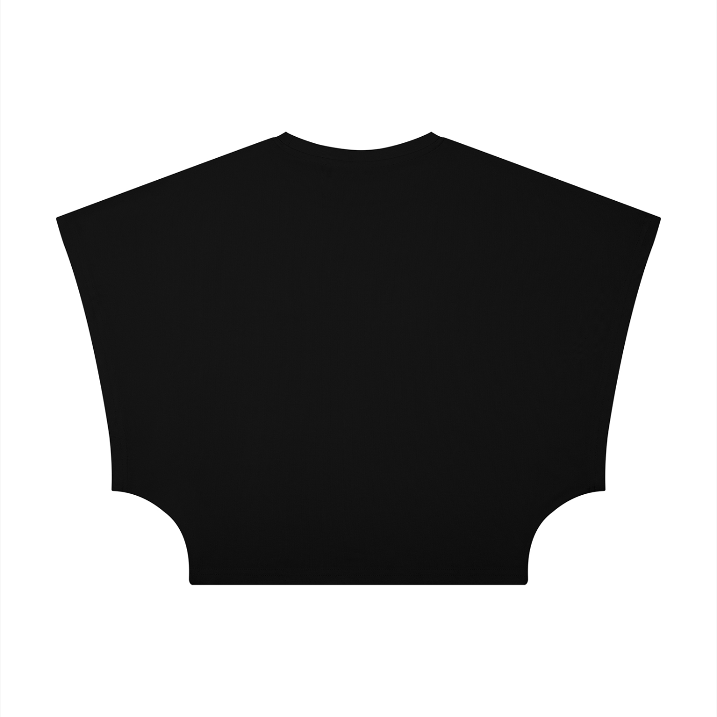 ODMPOD cropped dolman T-shirt featuring a relaxed fit and short sleeves, shown in a casual, stylish design.