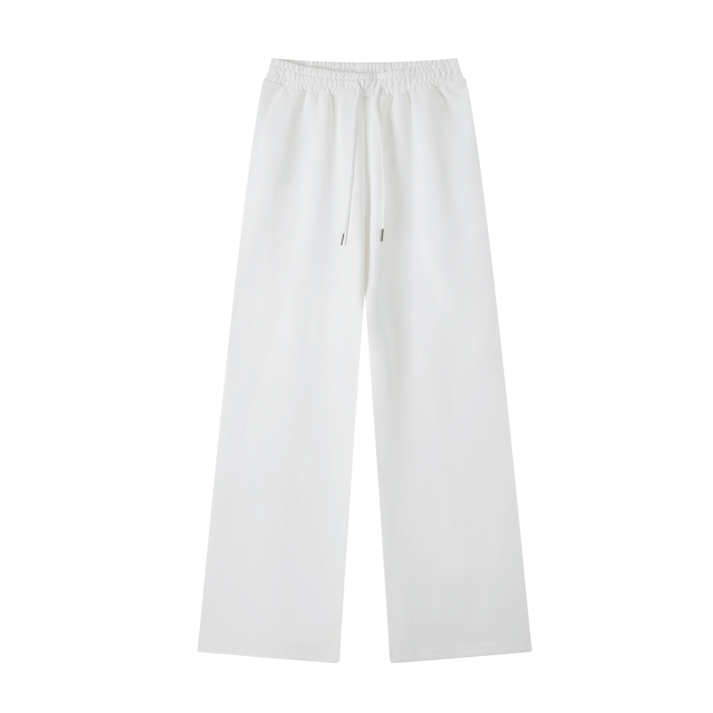 ODMPOD Essential straight-leg sweatpants in soft fabric, featuring a relaxed fit and elastic waistband, shown in black.