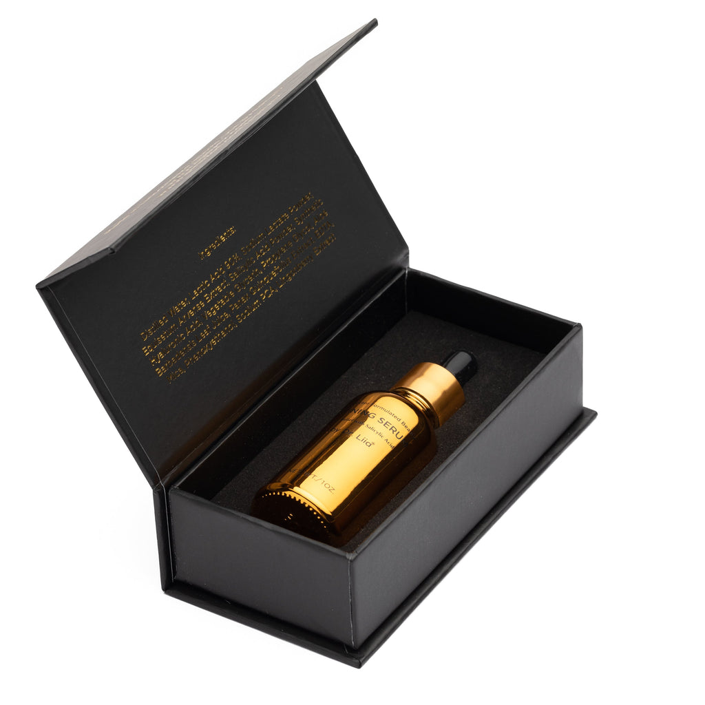 EpiLynx pore refining and brightening skincare set with kojic acid, featuring serum bottles and packaging, vegan and hypoallergenic duo.