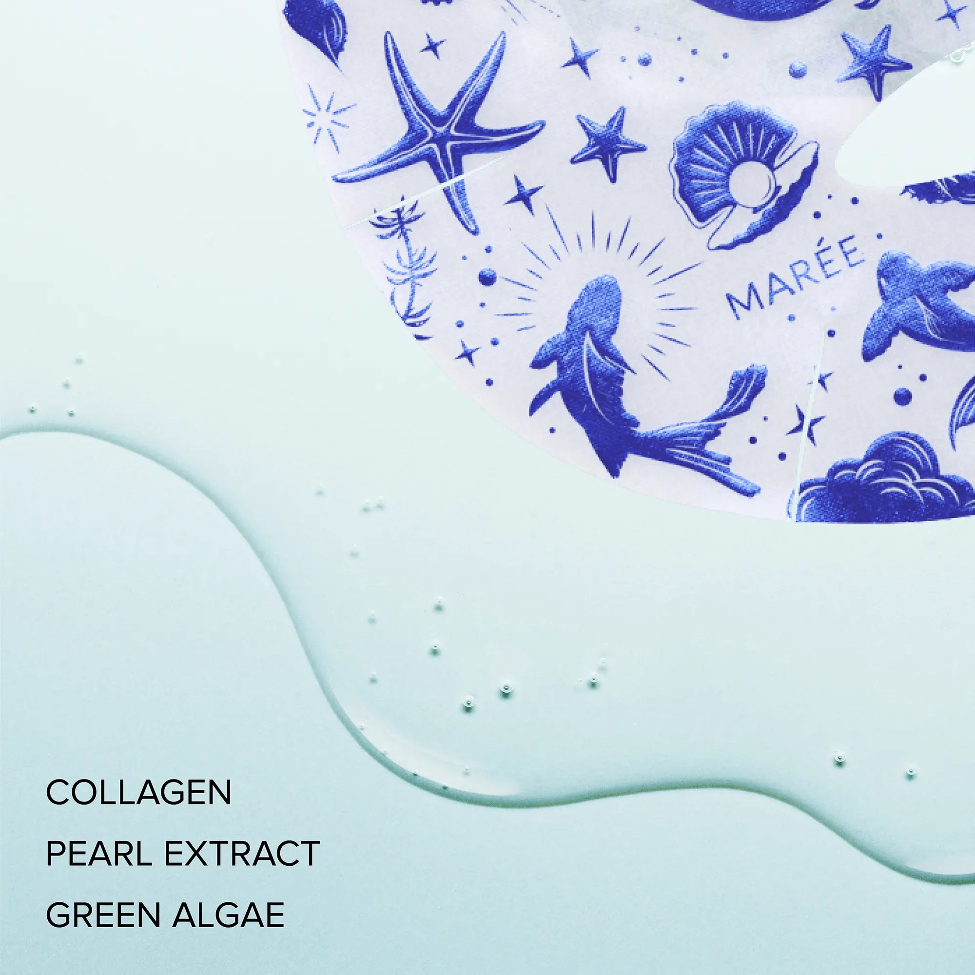 Maree Hydrating Collagen Face Mask treatment with a creamy, soothing mask spread evenly on a woman's face for skincare.