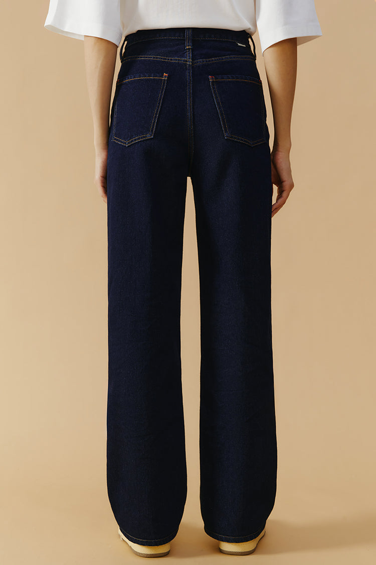 Hey Joanie Coney Island Whitefish high rise wide jeans with a light wash and relaxed fit, shown on a model.