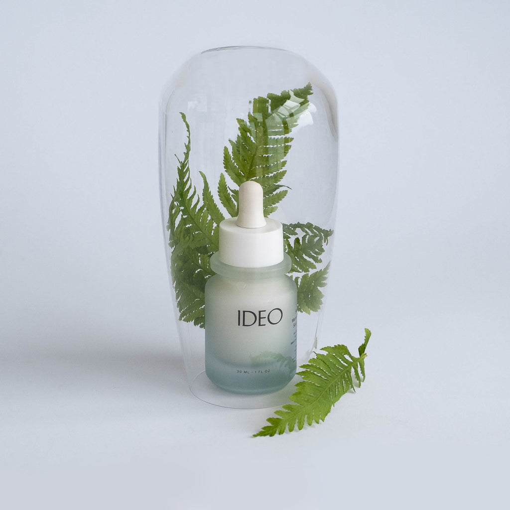 IDEOSkincare Skin Memory Serum in a sleek bottle, showcasing the face serum designed for skin hydration and rejuvenation.