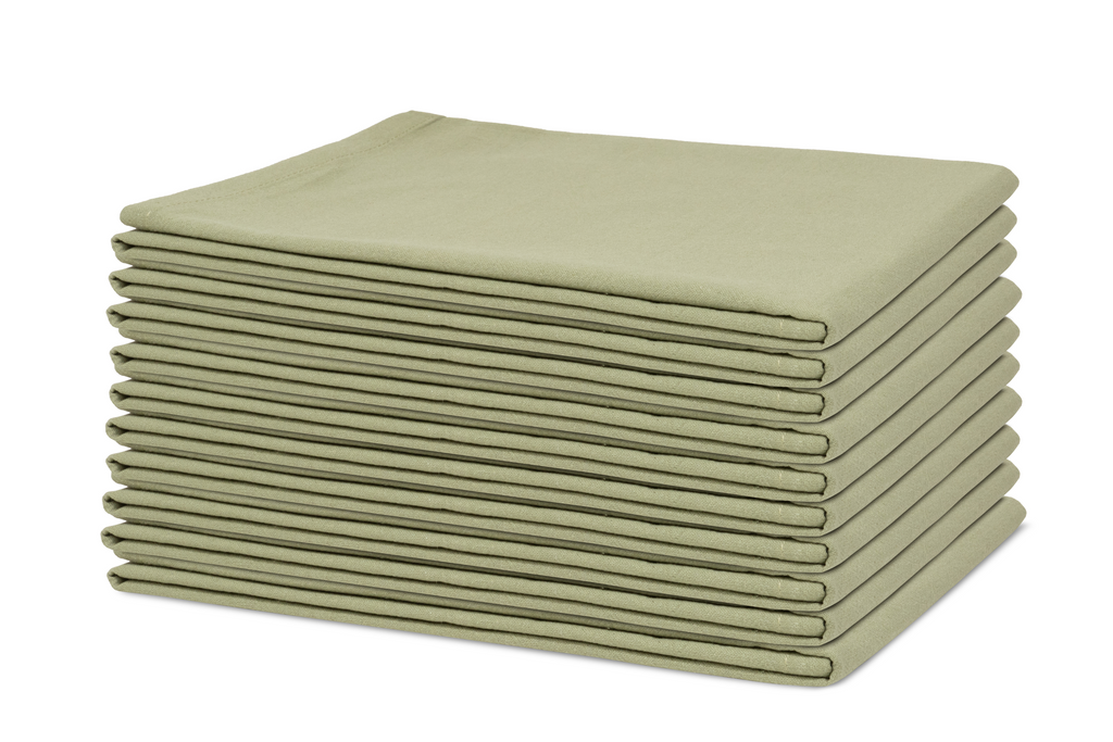 Organic Cotton Mart flour sack kitchen towels with natural white fabric and simple hemmed edges, ideal for kitchen use.