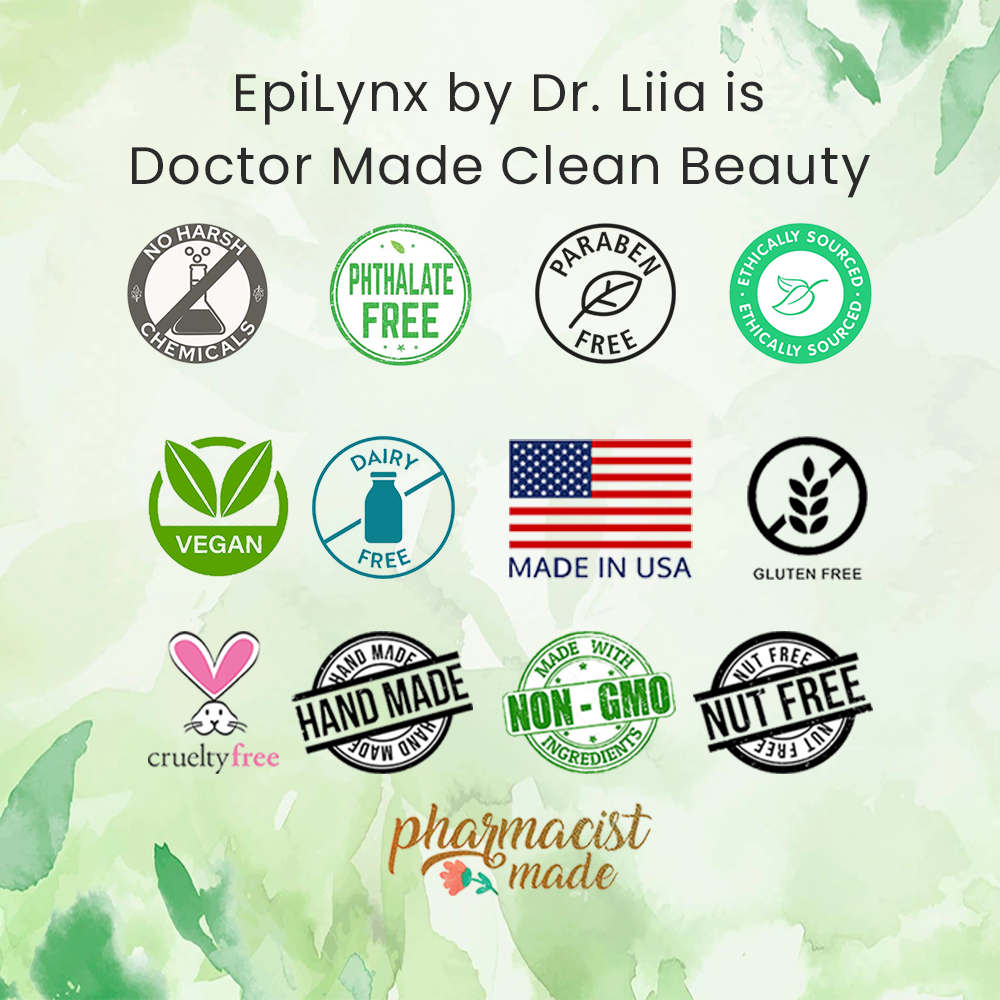 EpiLynx pore refining and brightening skincare set with kojic acid, vegan and hypoallergenic products displayed together.