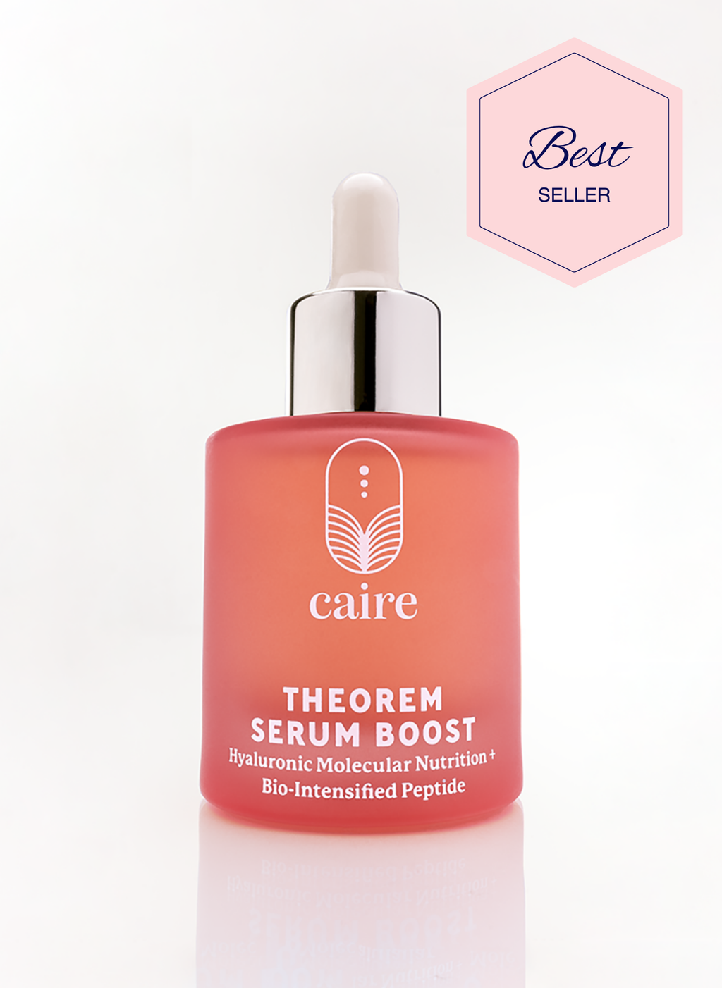 Caire Beauty Theorem Serum Boost in a sleek bottle, showing the serum's smooth texture and modern packaging design.