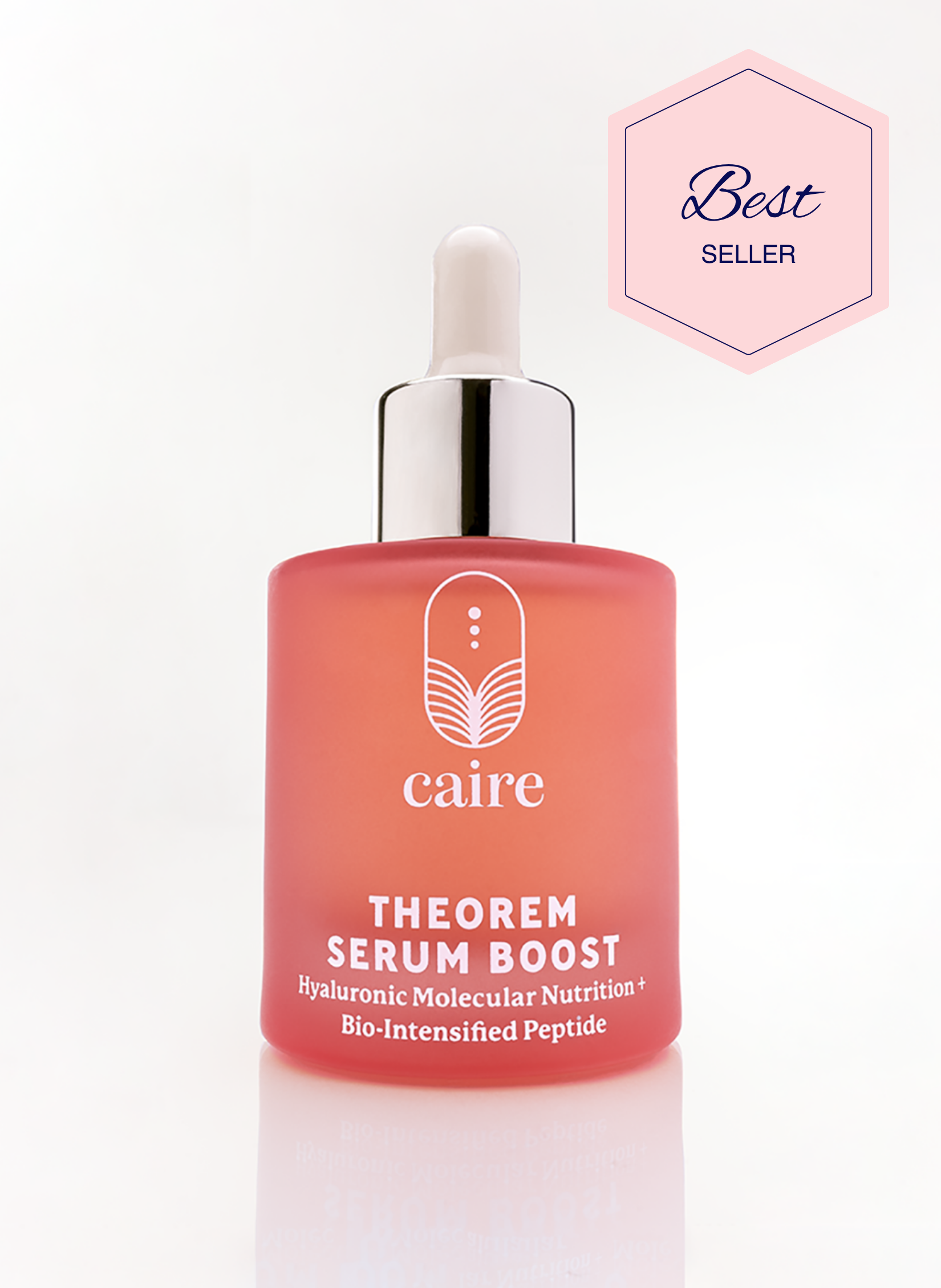 Caire Beauty Theorem Serum Boost in a sleek bottle, showing the serum's smooth texture and modern packaging design.