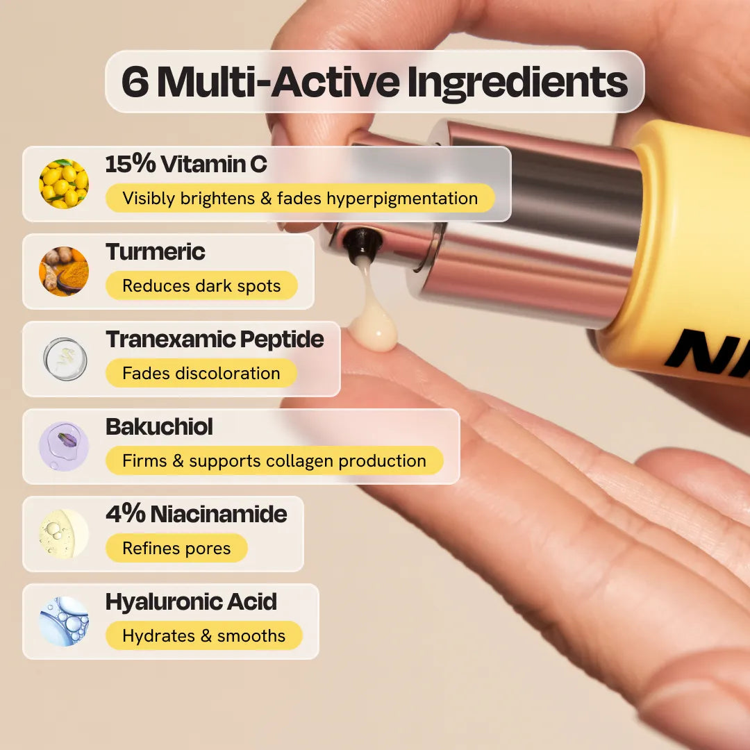Gleamin Superactive Face Serum in a clear glass dropper bottle with a white label, close-up shot showing the product on a white background.