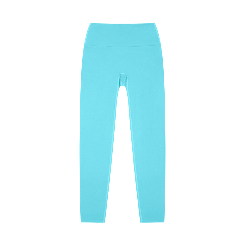 ODMPOD high-waisted yoga leggings displayed on a model, showcasing the fitted, stretchy fabric ideal for active wear and yoga practice.