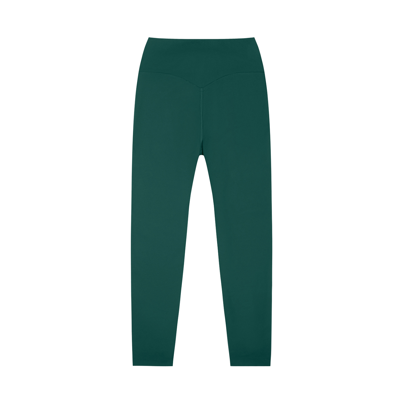 Pink high-waisted yoga leggings by ODMPOD, stretchy and form-fitting, shown laid flat with smooth fabric and seamless design.