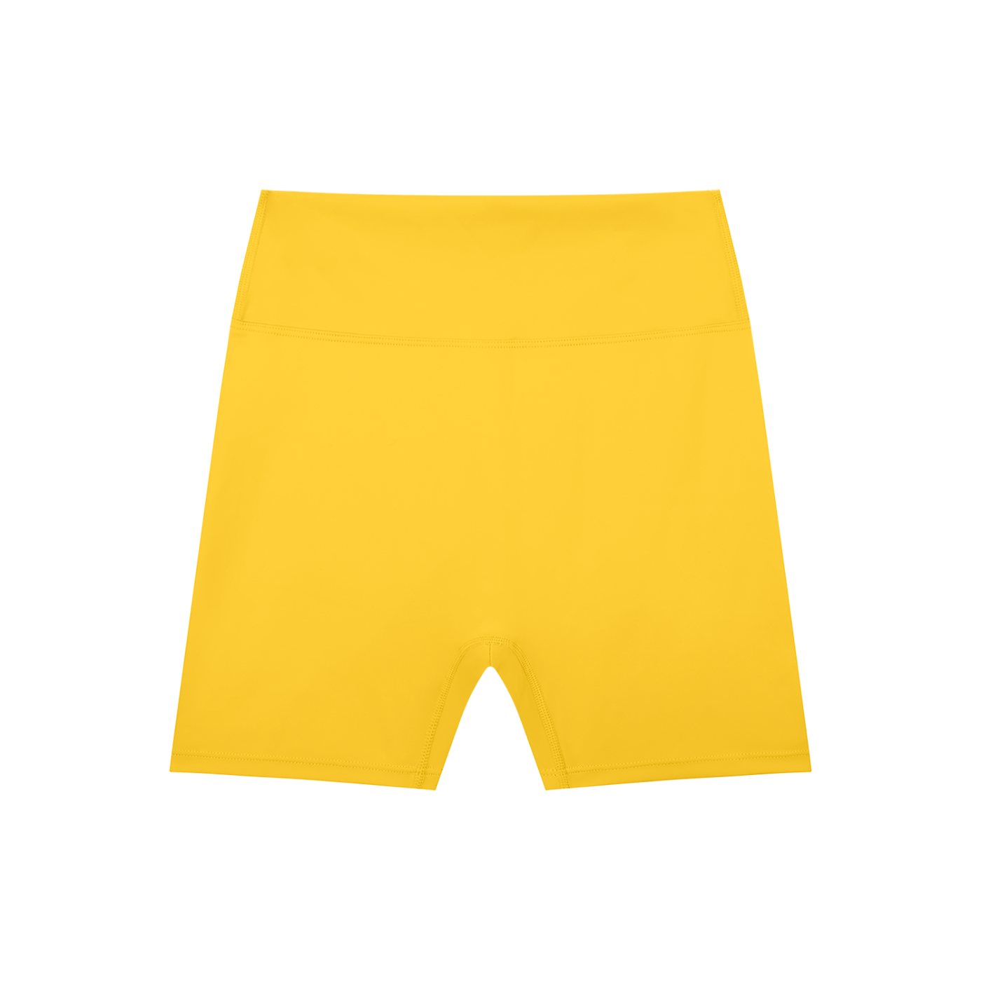 Black high-waisted blend biker shorts by ODMPOD, close-up of fitted athletic shorts with a smooth waistband and stretchy fabric.