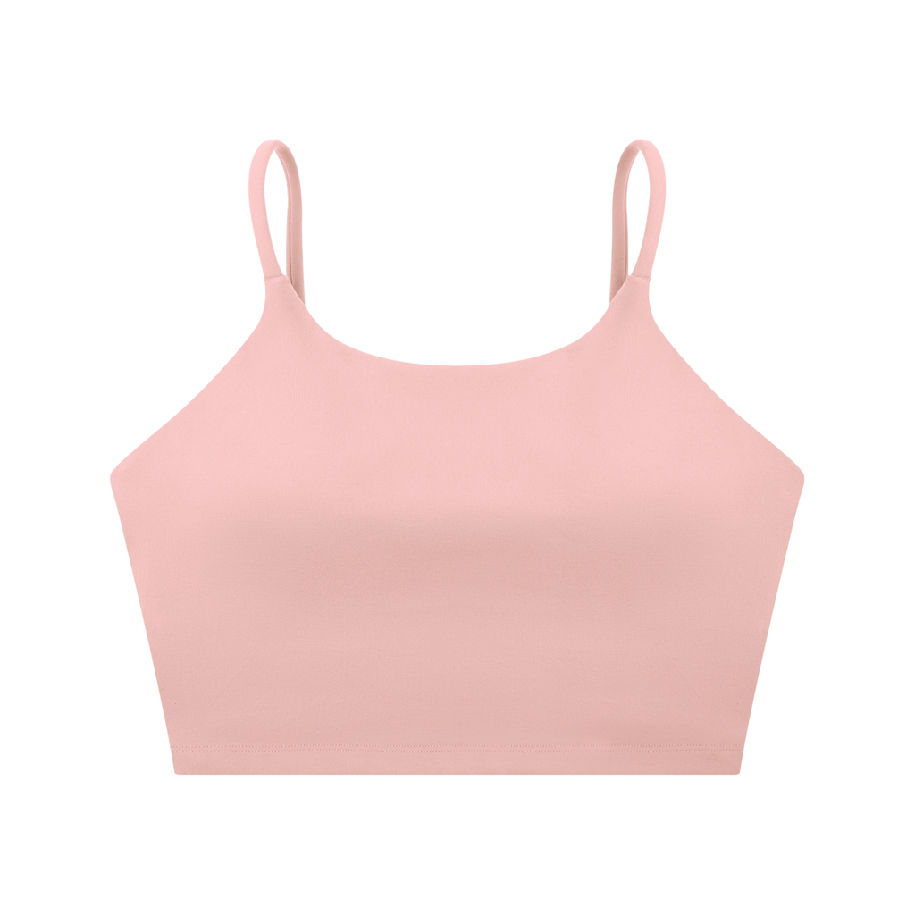 ODMPOD spaghetti strap yoga sports bra showing lightweight, stretchy fabric and thin straps for comfortable activewear.