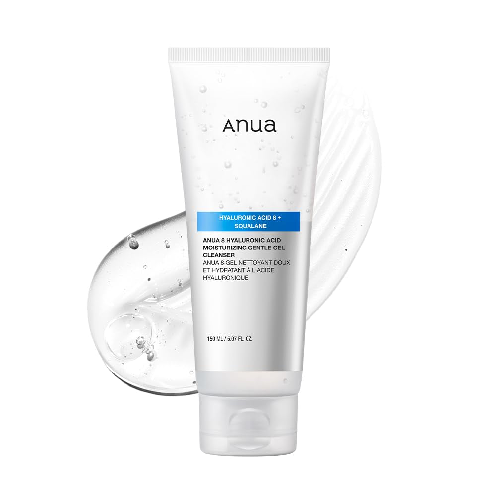 Korean Skin Care Moisturizing Gentle Gel Cleanser with hyaluronic acid, squalane, and ceramide for daily hydrating facial cleansing.