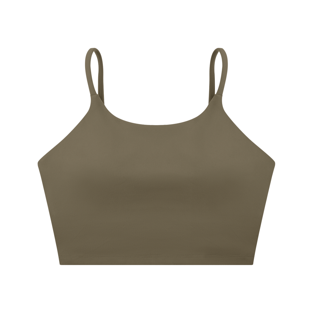 ODMPOD spaghetti strap yoga sports bra with sleek design and supportive fit, ideal for active workouts and yoga sessions.